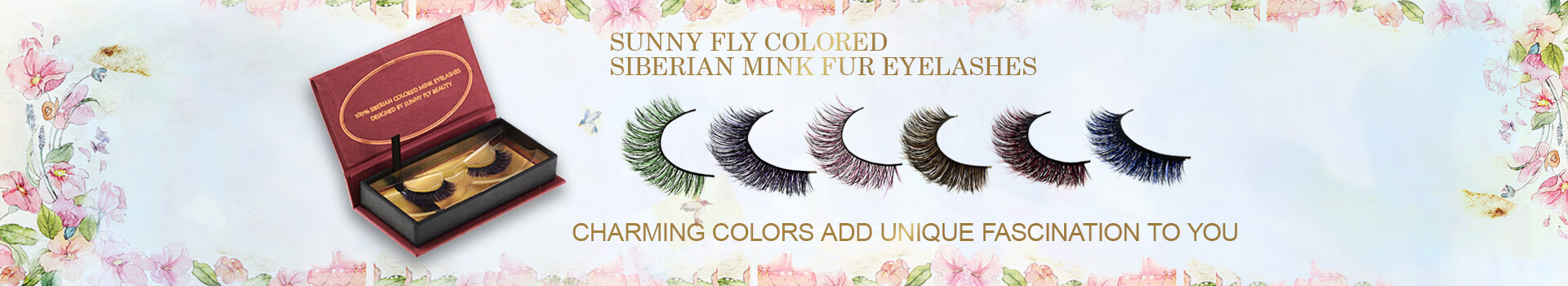 Färgade Siberian Mink Fur Eyelashes MC56