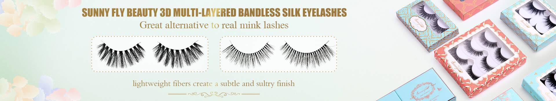 3D flera lager Bandless Silk Eyelashes TA07